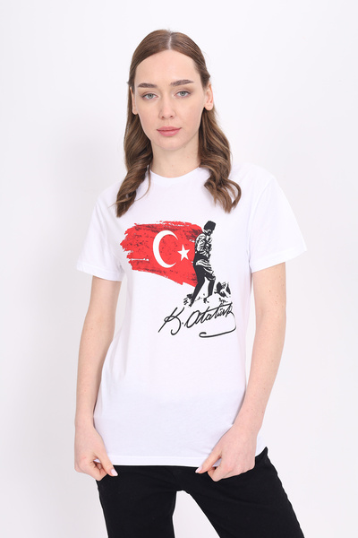 Toontoy Μπλουζάκι Unisex με λαιμόκοψη Atatürk με τύπωμα