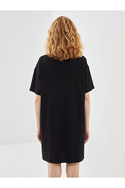 LC Waikiki LCW DREAM Bisiklet Yaka Baskılı Kadın Gecelik