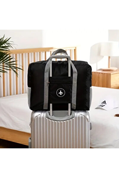 Homebiente Büyük Kapasiteli Siyah Seyahat Giysi Çantası 45x17x35 cm