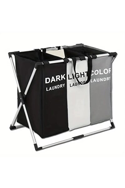 Choice سلة غسيل قابلة للطي بثلاث شبكات لتنظيم الملابس المتسخة، سلة تخزين مقاو...