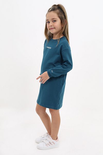 Toontoy Girl's Crew Neck Printed Dress