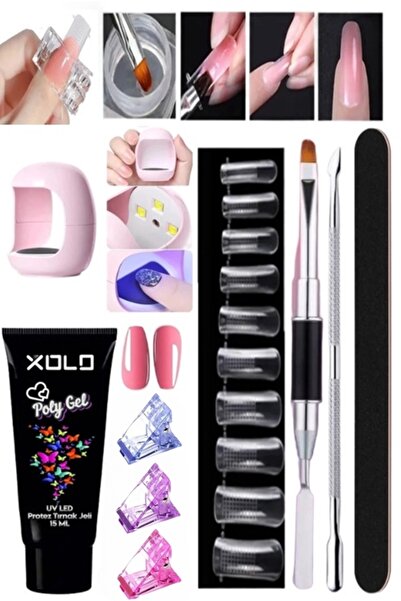 xolo 8 Parça Polijel Uygulama Seti Sevilen Renkler Serisi Poligel Akril Prote...