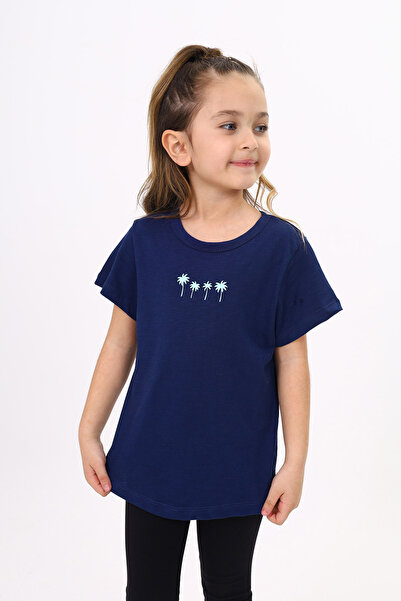 Toontoy Tricou simplu Palmiye cu imprimeu pentru fete