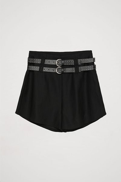 Quzu Black Mini Shorts - Troc Belt Accessory