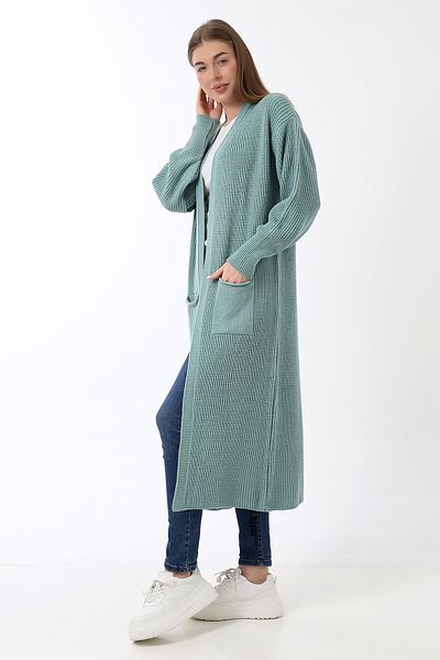 Devinka Women's Oversize Long Pocket Knitwear Cardigan