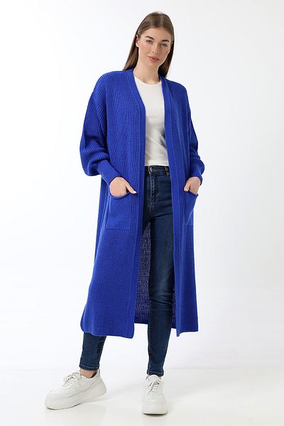 Devinka Women's Oversize Long Pocket Knitwear Cardigan