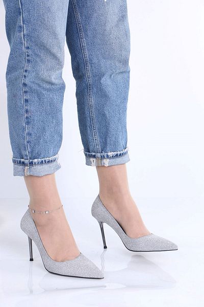 sefayol Limy Platinum Stone Women's Heeled Shoes