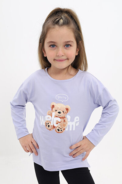 Toontoy Tricou pentru fetiță Welcome Bear cu imprimeu