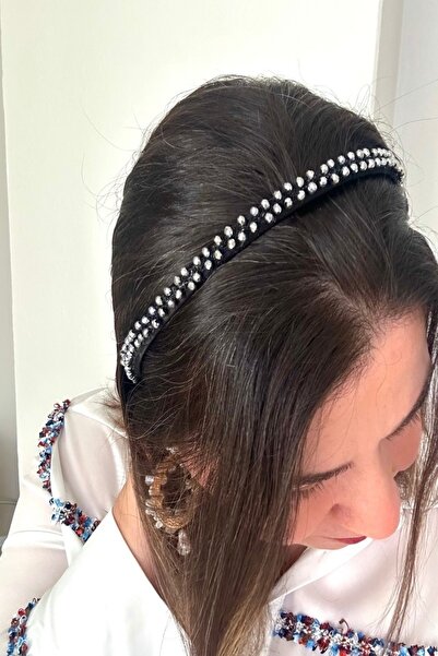 alsaccessories Culoarea neagră pe coroana rând de rând cu pietre de cristal t...