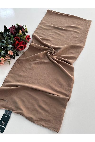 Bonjela Μεταξένιο σάλι Milk Coffee Voile - HVS0109