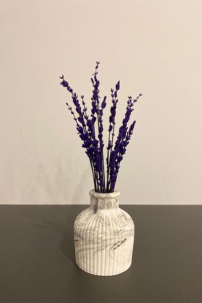 Znp Home Μίνι Μαρμάρινο Μοτίβο Ριγέ Διακοσμητικό Βάζο Ειδώλιο 7Χ10 εκ