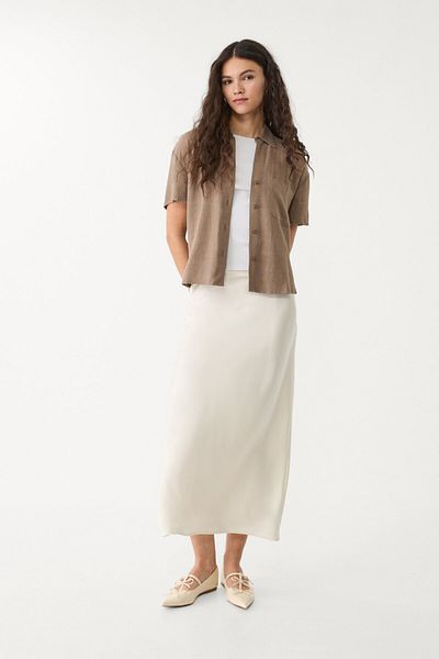 Stradivarius Satin midi skirt