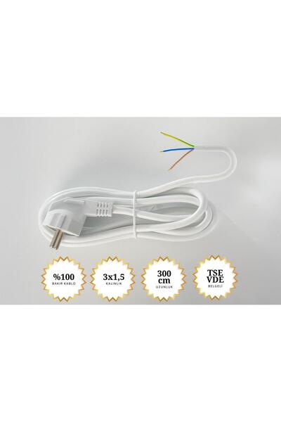 Ünal ÜNAL FİŞ BASKILI KABLO 3 MT. 3X1,5 TTR. %100 BAKIR