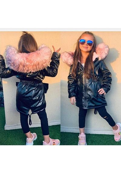 Ysferbutik Winter Girl's Leather Coat