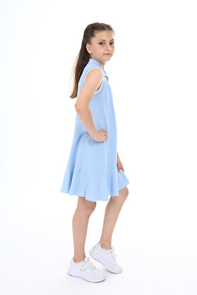 Toontoy Girl's Polo Neck Button Dress