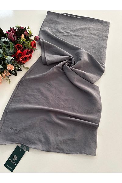 Bonjela Γκρι Μεταξένιο Σάλι Voile - HVS0102