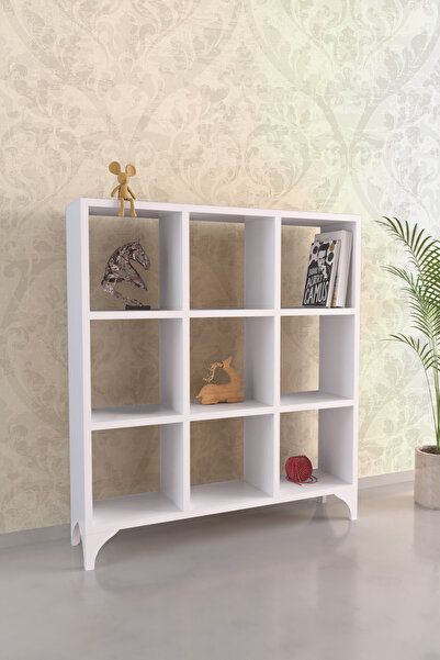 hediye kapında "Lina" Küp Model 9 Raflı Kitaplık Çok Amaçlı Dekoratif Obje Ra...