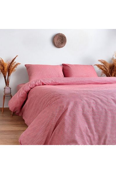 Prime Sleeks 100% Cotton Double Ranforce Duvet Cover Set Gingham 200X220 cm