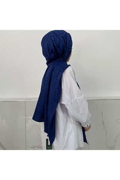 locella Navy Blue Jacquard Shawl - JSL1103