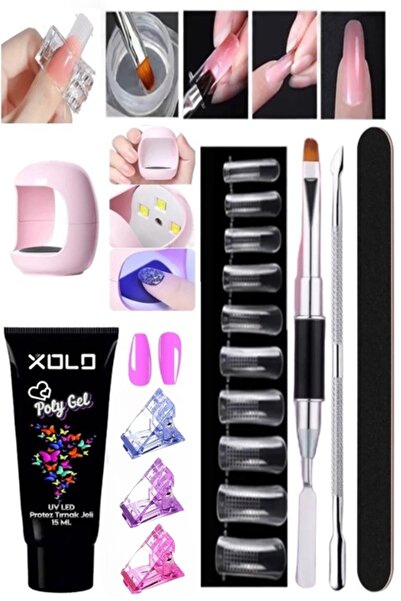 xolo 8 Parça Polijel Uygulama Seti Sevilen Renkler Serisi Poligel Akril Prote...