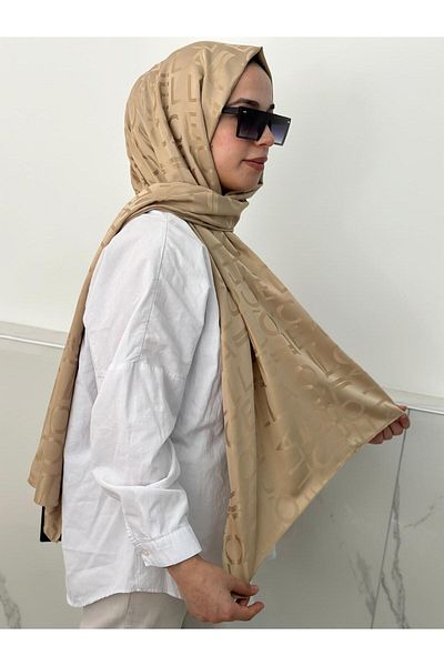 locella JSL1115 Μοντέλο Jacquard Shawl Ψάθινο κίτρινο