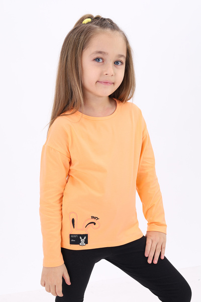 Toontoy Girl's Embroidery Detailed T-Shirt