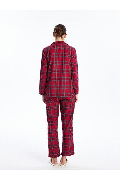 LC Waikiki Gömlek Yaka Ekose Kadın Pijama Takımı (W4)