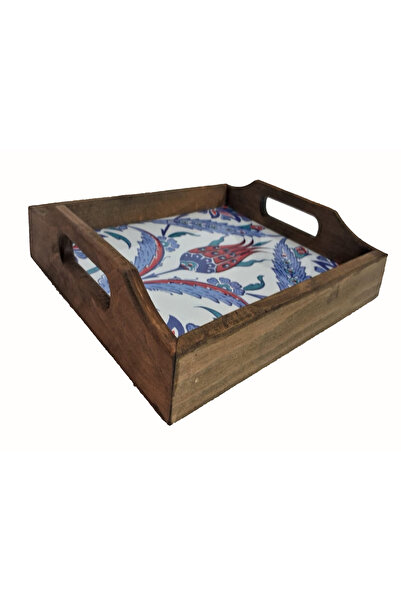 PUFFIN إطار خشبي (زان مجفف)، بلاط سيراميك، صينية تقديم وعرض (20×25)