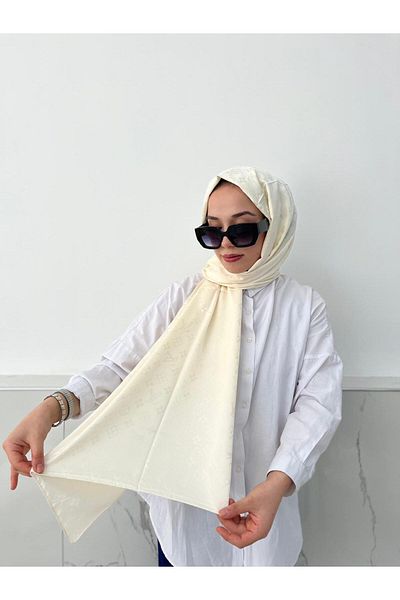 locella JSL1314 Μοντέλο Jacquard Cream Shawl