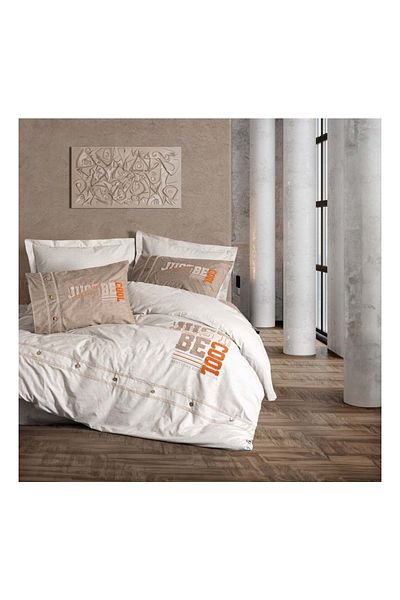 Cotton Box Комплект завивка Ranforce Mood - Cool Coffee с двойна бродерия