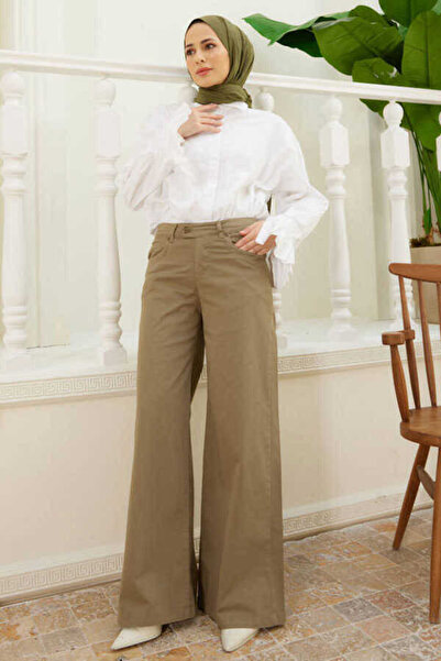 Neways 1067-denim Bol Paça Pantolon Haki