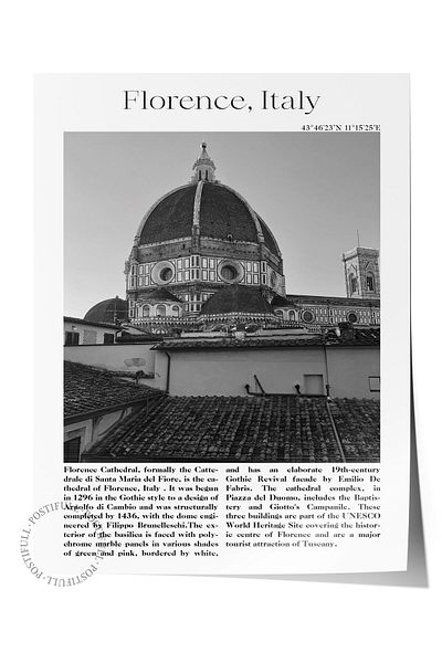 Postifull Florence - Italy, City Themed Poster, Frameless Wall Poster, No:30013