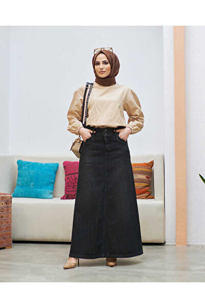 Neways 2267- دنيم تنورة سوداء