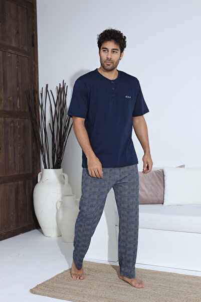 CALİA Чоловічий літній комплект піжами з коротким рукавом з трикотажу супрем