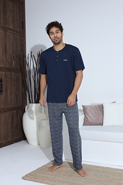 CALİA Чоловічий літній комплект піжами з коротким рукавом з трикотажу супрем