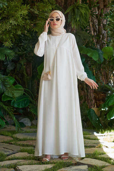 Neways 6482-berlin A Pileli Elbise Beyaz