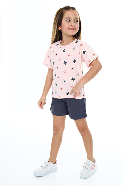 Toontoy Girl's Garni Complete Floral Print Shorts Set