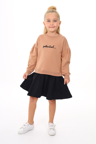 Toontoy Rochie brodata cu volane pentru fete