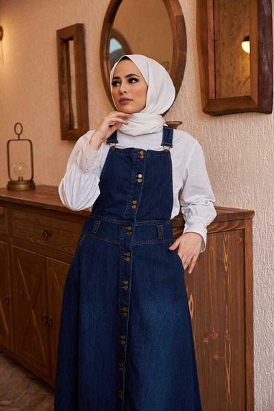 Neways 2246-denim Fusta Mevlana Salopet Albastru Marin