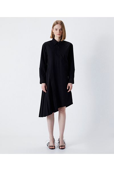 İpekyol Asymmetrical buttoned pleated dress