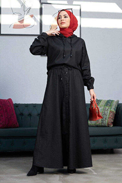 Neways 6544 - Denim Etek ve Tunik İkili Takım Siyah