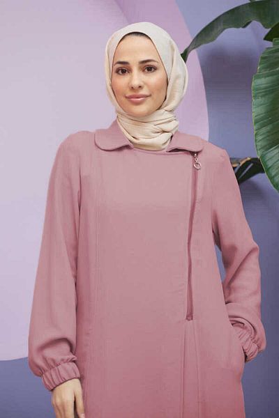 Neways 6541-crepe Dried Rose Ferace with Side Zipper