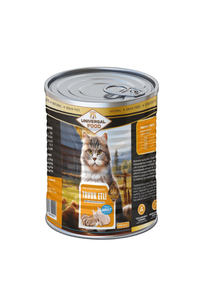 UNİVERSAL FOOD PREMİUM TAVUK PARÇA ETLİ KEDİ 400G KONSERVE (12 ADET)