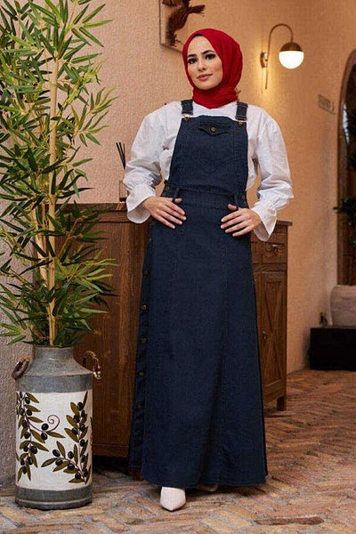 Neways 2265-Denim Salopet - Petrol Color Skirt