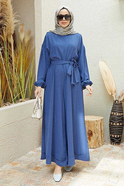 Neways 6569-crepe Jumpsuit Dress Indigo