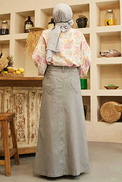 Neways 2269-Denim Skirt Gray