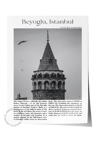 Postifull Beyoğlu - Istanbul, City Themed Poster, Frameless Wall Poster, No:30006