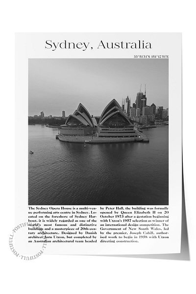 Postifull Sydney - Australia, City Themed Poster, Unframed Wall Poster, No:30042