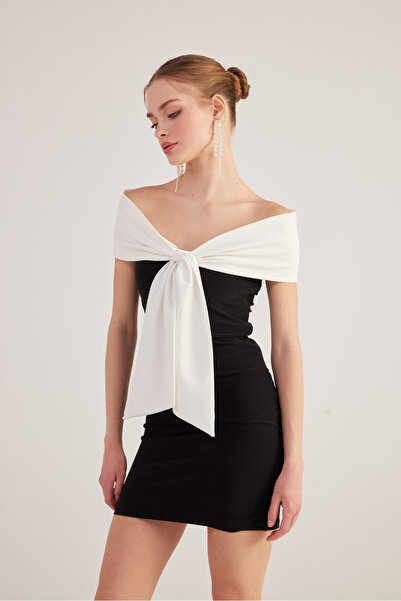 HOLLY LOLLY Madonna Yaka Mini Octavia Elbise Siyah