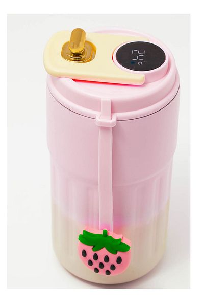 Generic 460ml Insulated Travel Coffee Mug with Temperature Measurement Screen, 316 Stainless Steel